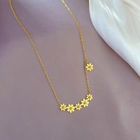 Titanium Steel Simple Style Flower Plating Necklace sku image 2