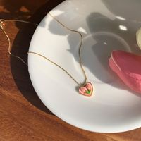 Titan Stahl Süss Herzform Blume Überzug Halskette sku image 1