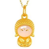 Acier Au Titane Style Simple Bouddha Placage Incruster Pierres Précieuses Artificielles Pendentif main image 3