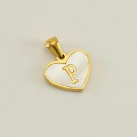 1 Piece 13*16mm Stainless Steel Shell Letter Heart Shape Polished Pendant sku image 16