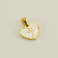 1 Piece 13*16mm Stainless Steel Shell Letter Heart Shape Polished Pendant sku image 20