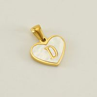 1 Piece 13*16mm Stainless Steel Shell Letter Heart Shape Polished Pendant sku image 4