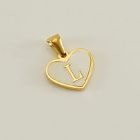 1 Piece 13*16mm Stainless Steel Shell Letter Heart Shape Polished Pendant sku image 12