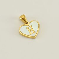 1 Piece 13*16mm Stainless Steel Shell Letter Heart Shape Polished Pendant sku image 8
