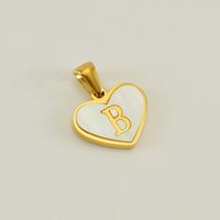 1 Piece 13*16mm Stainless Steel Shell Letter Heart Shape Polished Pendant sku image 2