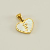 1 Piece 13*16mm Stainless Steel Shell Letter Heart Shape Polished Pendant sku image 6