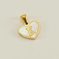 1 Piece 13*16mm Stainless Steel Shell Letter Heart Shape Polished Pendant sku image 11