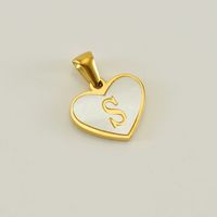 1 Piece 13*16mm Stainless Steel Shell Letter Heart Shape Polished Pendant sku image 19