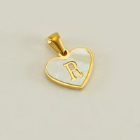 1 Piece 13*16mm Stainless Steel Shell Letter Heart Shape Polished Pendant sku image 18