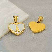 1 Piece 13*16mm Stainless Steel Shell Letter Heart Shape Polished Pendant main image 4