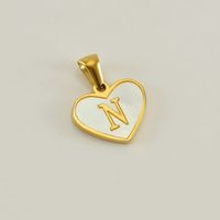1 Piece 13*16mm Stainless Steel Shell Letter Heart Shape Polished Pendant sku image 14
