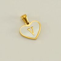 1 Piece 13*16mm Stainless Steel Shell Letter Heart Shape Polished Pendant sku image 22