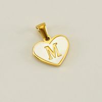 1 Piece 13*16mm Stainless Steel Shell Letter Heart Shape Polished Pendant sku image 13