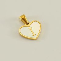1 Piece 13*16mm Stainless Steel Shell Letter Heart Shape Polished Pendant sku image 9