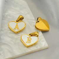 1 Piece 13*16mm Stainless Steel Shell Letter Heart Shape Polished Pendant main image 3
