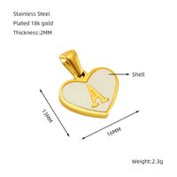 1 Piece 13*16mm Stainless Steel Shell Letter Heart Shape Polished Pendant sku image 1
