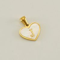 1 Piece 13*16mm Stainless Steel Shell Letter Heart Shape Polished Pendant sku image 10
