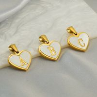 1 Piece 13*16mm Stainless Steel Shell Letter Heart Shape Polished Pendant main image 2