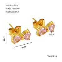 1 Pair Simple Style Bow Knot Plating Inlay Stainless Steel Zircon Ear Studs sku image 3