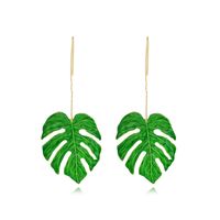 Sweet Leaf Zinc Alloy Enamel Women's Drop Earrings 1 Pair sku image 1