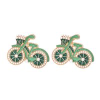 IG Style Bicycle Alloy Enamel Inlay Artificial Pearls Women's Ear Studs 1 Pair main image 3