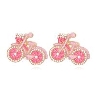 IG Style Bicycle Alloy Enamel Inlay Artificial Pearls Women's Ear Studs 1 Pair main image 1
