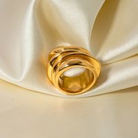 316 Stainless Steel  18K Gold Plated IG Style Simple Style Geometric Rings main image 4