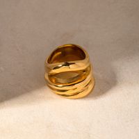 Edelstahl 316 18 Karat Vergoldet IG-Stil Einfacher Stil Geometrisch Ringe main image 3