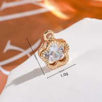 50 PCS/Package 15 * 19mm Metal Zircon 14K Gold Plated Star Flower Polished Pendant main image 2
