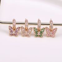 10 PCS/Package 16 * 14mm Copper Zircon Gold Plated Butterfly Polished Pendant main image 4