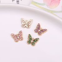 10 PCS/Package 16 * 14mm Copper Zircon Gold Plated Butterfly Polished Pendant main image 3