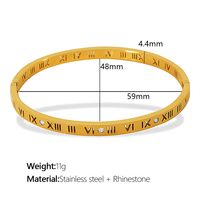 Titanium Steel 18K Gold Plated Vintage Style Simple Style Roman Numeral Zircon Bangle sku image 1