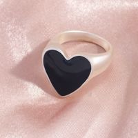 Wholesale Jewelry Casual Simple Style Heart Shape Alloy Enamel Plating Rings sku image 7