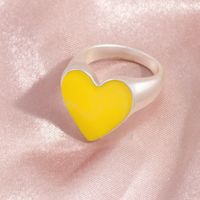 Wholesale Jewelry Casual Simple Style Heart Shape Alloy Enamel Plating Rings sku image 9