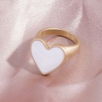 Wholesale Jewelry Casual Simple Style Heart Shape Alloy Enamel Plating Rings sku image 1