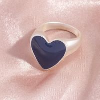 Wholesale Jewelry Casual Simple Style Heart Shape Alloy Enamel Plating Rings sku image 10