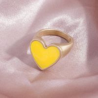 Wholesale Jewelry Casual Simple Style Heart Shape Alloy Enamel Plating Rings sku image 4