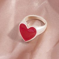 Wholesale Jewelry Casual Simple Style Heart Shape Alloy Enamel Plating Rings sku image 8