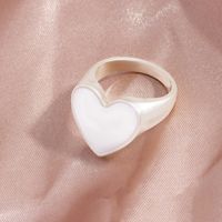 Wholesale Jewelry Casual Simple Style Heart Shape Alloy Enamel Plating Rings sku image 6