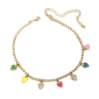 Style IG Décontractée Forme De Cœur Alliage Émail Placage Incruster Strass Femmes Collier main image 5