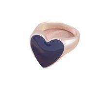 Wholesale Jewelry Casual Simple Style Heart Shape Alloy Enamel Plating Rings main image 5