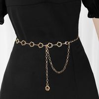 Basic Flower Metal Women's Chain Belts sku image 1