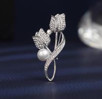 Elegant Flower Alloy Inlay Rhinestones Unisex Brooches sku image 2