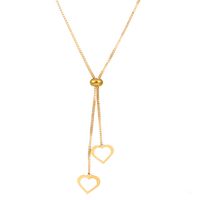Titanium Steel Gold Plated Simple Style Classic Style Heart Shape Plating Pendant Necklace sku image 6