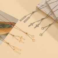 Titan Stahl Vergoldet Einfacher Stil Klassischer Stil Herzform Überzug Halskette Mit Anhänger main image 2