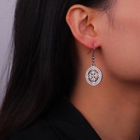 Simple Style Witches Knot Stainless Steel Plating Hollow Out Inlay Zircon Drop Earrings 1 Pair main image 4