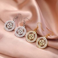 Simple Style Witches Knot Stainless Steel Plating Hollow Out Inlay Zircon Drop Earrings 1 Pair main image 1
