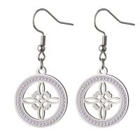 Simple Style Witches Knot Stainless Steel Plating Hollow Out Inlay Zircon Drop Earrings 1 Pair main image 2
