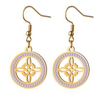 Simple Style Witches Knot Stainless Steel Plating Hollow Out Inlay Zircon Drop Earrings 1 Pair main image 3