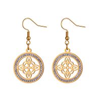 Simple Style Witches Knot Stainless Steel Plating Hollow Out Inlay Zircon Drop Earrings 1 Pair sku image 3